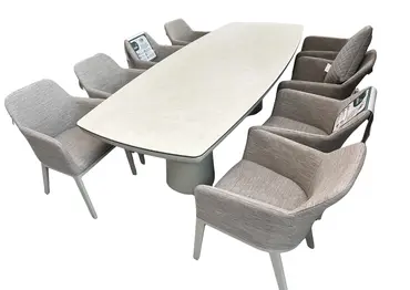 Life Madeira 8 Seat Dining Set in Oyster with Nuna Chairs