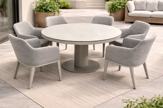 LIFE Oslo 6 Seater Beige Dining Set - image 2