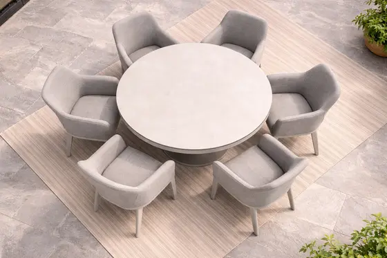 LIFE Oslo 6 Seater Beige Dining Set - image 4