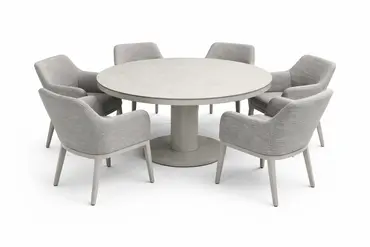 LIFE Oslo 6 Seater Beige Dining Set