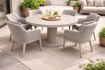 LIFE Oslo 6 Seater Beige Dining Set - image 2