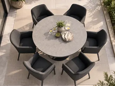 LIFE Oslo 6 Seater Mist Grey Dining set - image 4