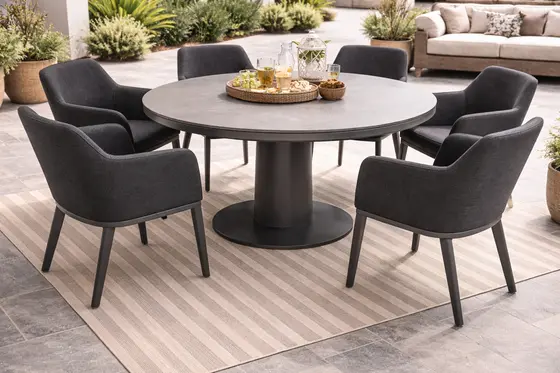 LIFE Oslo 6 Seater Mist Grey Dining set - image 2