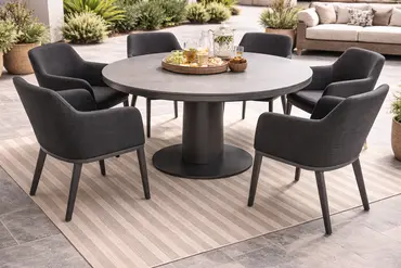 LIFE Oslo 6 Seater Mist Grey Dining set - image 2