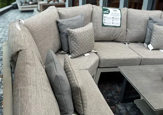 LIFE Timber High Arm Corner Set with Armchair Beige - image 5