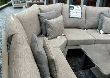 LIFE Timber High Arm Corner Set with Armchair Beige - image 5