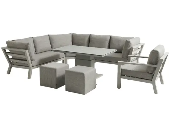 LIFE Timber High Arm Corner Set with Armchair Beige - image 1