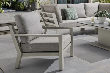 LIFE Timber High Arm Corner Set with Armchair Beige - image 3