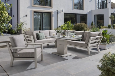 LIFE Timber High Arm Corner Set with Armchair Beige - image 2