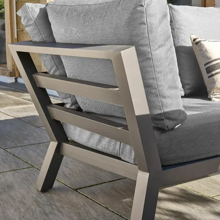 LIFE Timber High Arm Corner Set with Armchair Grey - image 4