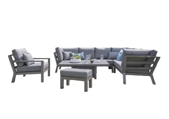 LIFE Timber High Arm Corner Set with Armchair Grey - image 1