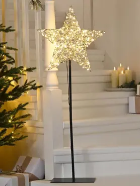 Lit Star On Stand Warm White Multifunction 100cm 