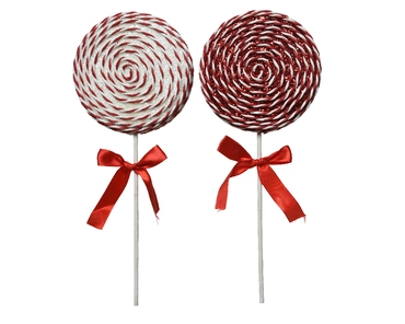 Lolly Foam Lolly Glitter, Red Satin Bow 2col Ass