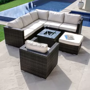 London Corner Group with Ice Bucket and Chair (Brown) - image 2