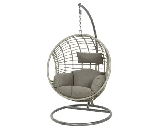 London Hanging Wicker Egg Chair (Grey) - image 1