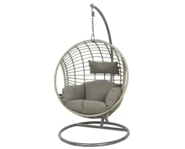 London Hanging Wicker Egg Chair (Grey) - image 2