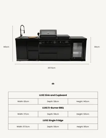 Luxe Outdoor Kitchen 5 Burner with Sink and Fridge - image 11