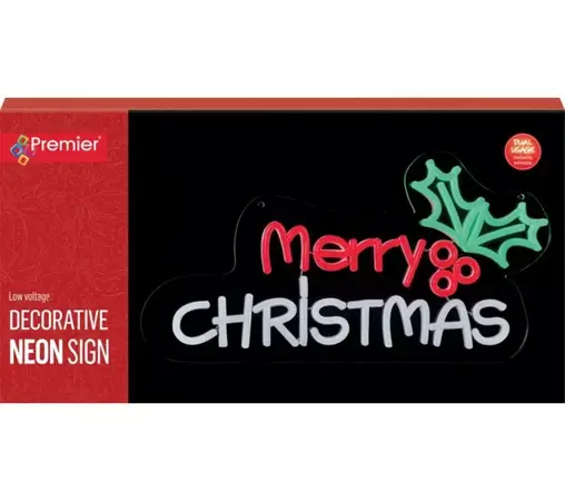 Merry Christmas Hanging Lit Neon Sign 40cm - image 1