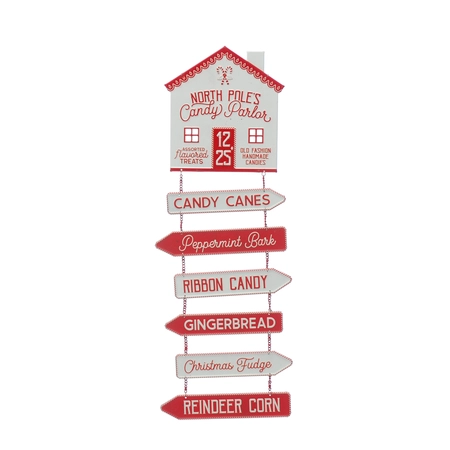 Metal Red/White Directional Sign 71cm
