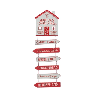 Metal Red/White Directional Sign 71cm