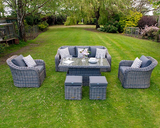 Miami 3-Seater Sofa Dining Set with Footstools - image 3