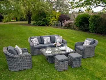 Miami 3 Seater Sofa Set With Footstools - image 1