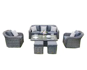 Miami 3 Seater Sofa Set with Footstools - image 2