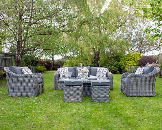 Miami 3 Seater Sofa Set with Footstools - image 5