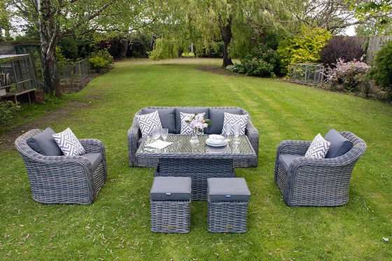 Miami 3 Seater Sofa Set With Footstools - image 3