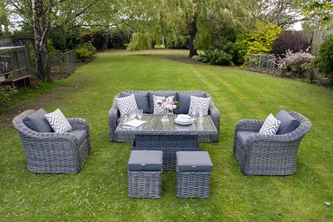 Miami 3 Seater Sofa Set With Footstools - image 3