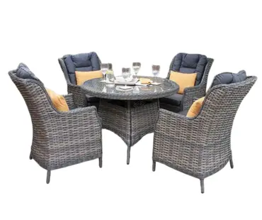 Miami 4 Seater Round Dining Set - image 1