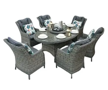Miami 6 Seater Elliptical Dining Set