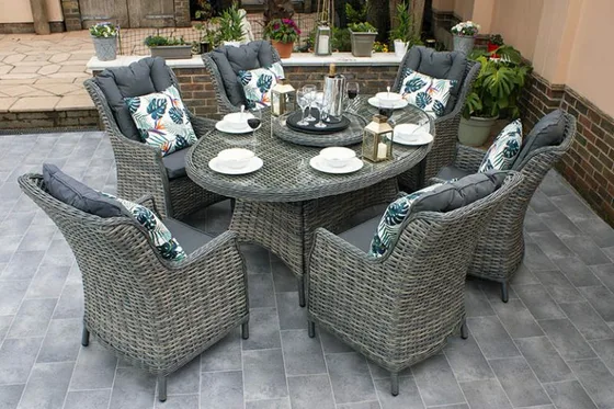Miami 6 Seater Elliptical Dining Set - image 2