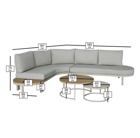 Miami L Shape Sofa with Duo Coffee Table - image 6