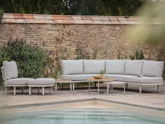 Miami L Shape Sofa with Duo Coffee Table, Sofa Chair & Footstool - image 2