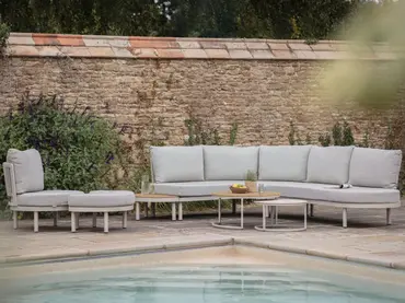 Miami L Shape Sofa with Duo Coffee Table, Sofa Chair & Footstool - image 2