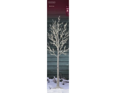 Micro Led Tree Gb Pvc Birch Steady Outdoor