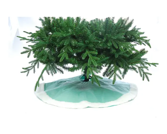 Mint Green Velvet Tree Skirt With Snowflake (90cm)