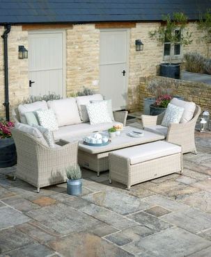 Monterey Sandstone Rattan 3 Seater Sofa Set - image 4