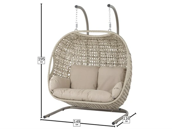 Monterey Sandstone Rattan Double Hanging Cocoon - image 5