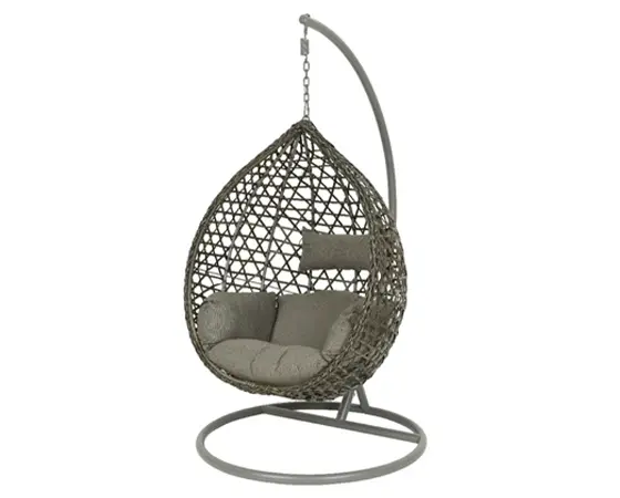Montreal Hanging Wicker Egg Chair (Grey) - image 1