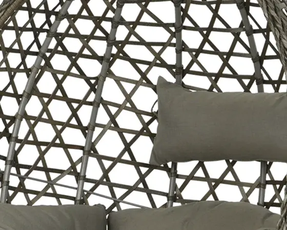Montreal Hanging Wicker Egg Chair (Grey) - image 3