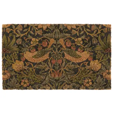 Morris & Co Printed Coir Strawberry Thief Navy 45x75