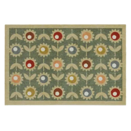 My Mat Nylon Indoor Pattern Multi Floral Sage 50x75 - image 1