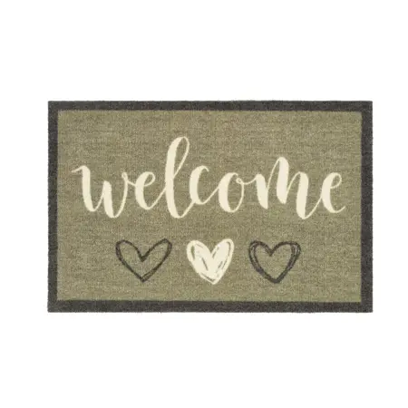 My Mat Nylon Indoor Pattern My Welcome Hearts Sage 50X75 - image 1