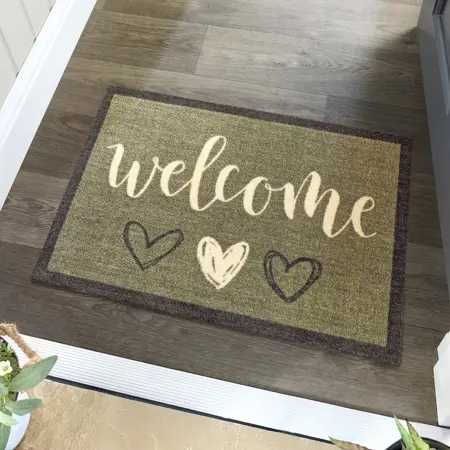 My Mat Nylon Indoor Pattern My Welcome Hearts Sage 50X75 - image 4