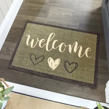 My Mat Nylon Indoor Pattern My Welcome Hearts Sage 50X75 - image 4