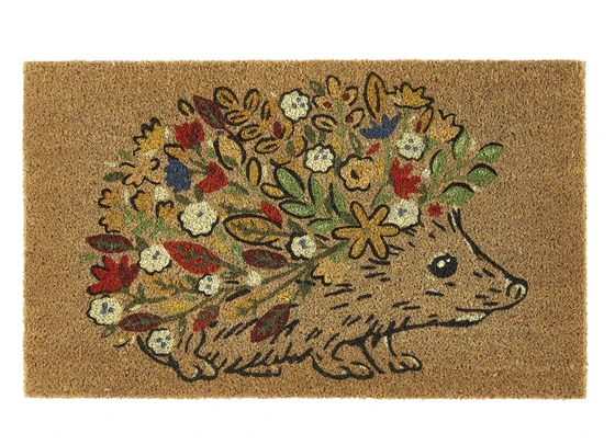 My Mat Printed Coir Floral Hedgehog Doormat 45x75 - image 1