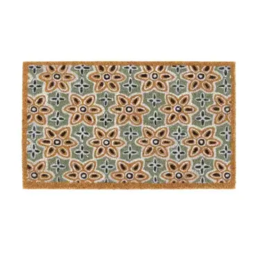 My Mat Printed Coir Sage Green Woodblock Print 45x75 - image 1