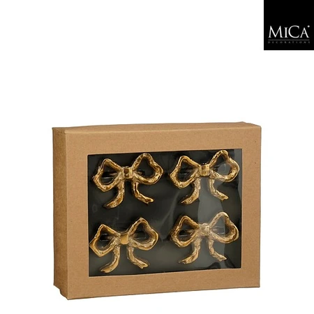 Napkin Ring Bow Gold 4 Pieces 